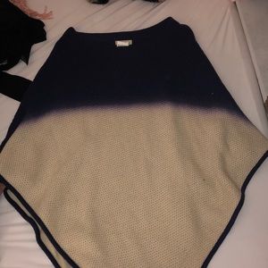 Anthropologie navy blue ombré poncho
